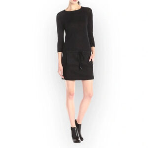 Susana  Monaco Black Elena Knit Hoodie Dress XS